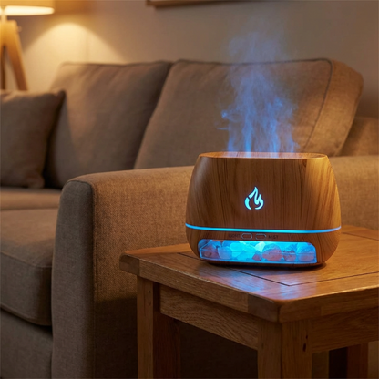 Essential Oil Diffuser with Himalayan Salt and LED Flame Effect
