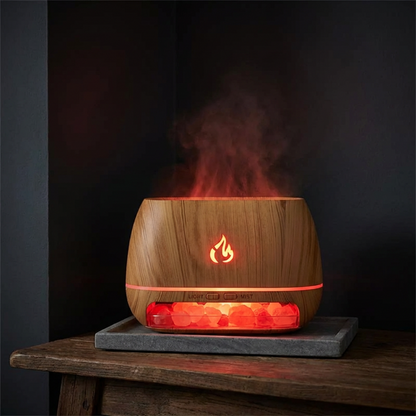 Essential Oil Diffuser with Himalayan Salt and LED Flame Effect