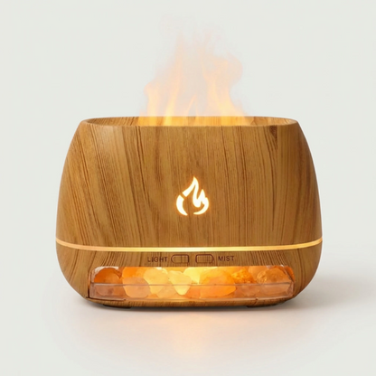 Essential Oil Diffuser with Himalayan Salt and LED Flame Effect