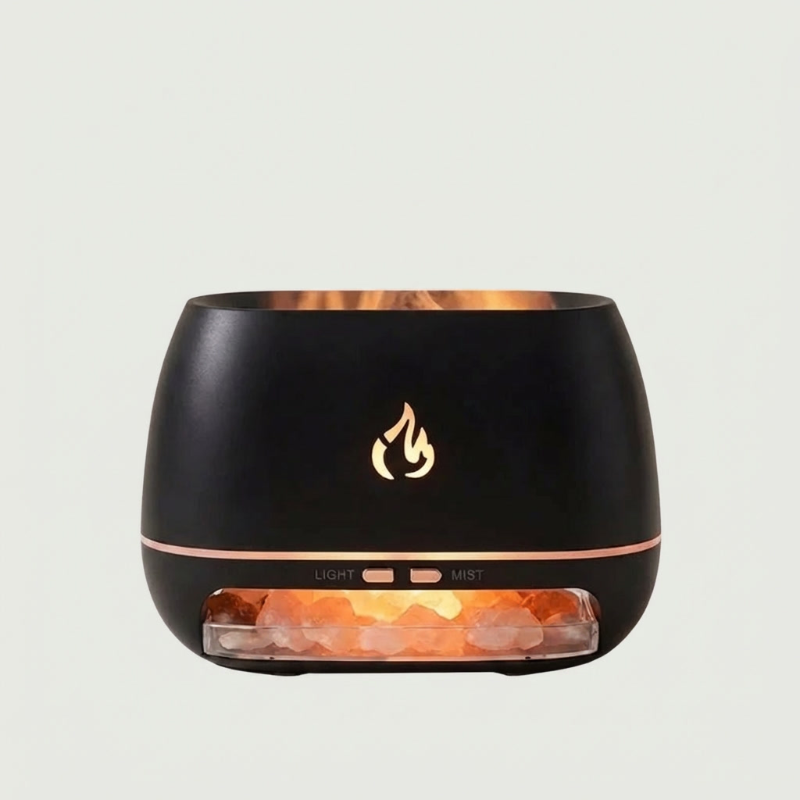 Essential Oil Diffuser with Himalayan Salt and LED Flame Effect