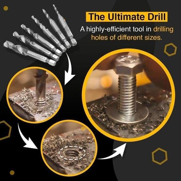 Precision Threading & Drilling Tool Set | M3–M10 | 6-Piece Kit