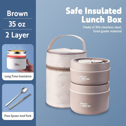 Thermal Lunch Box Containers Crafted from Stainless Steel
