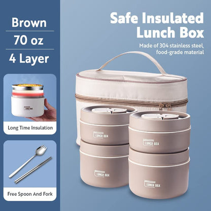 Thermal Lunch Box Containers Crafted from Stainless Steel