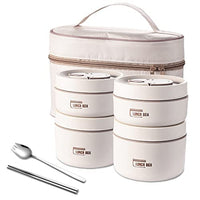 beige 4-tier lunch bag