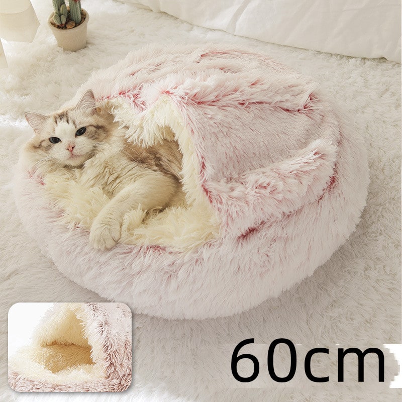 Cavernous Cozy Cat Bed with Plush Enclosure and Supportive Rim