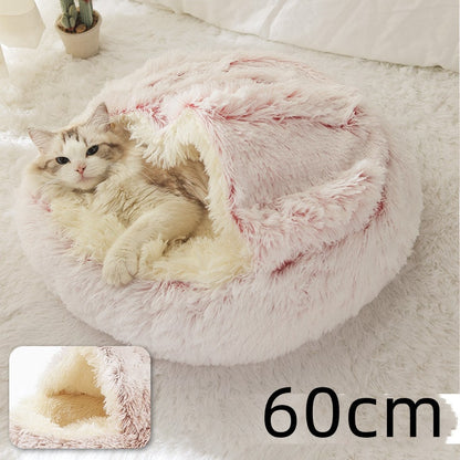 Cavernous Cozy Cat Bed with Plush Enclosure and Supportive Rim