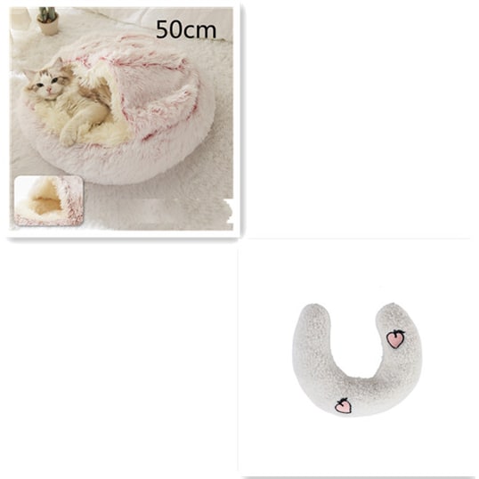 Cavernous Cozy Cat Bed with Plush Enclosure and Supportive Rim