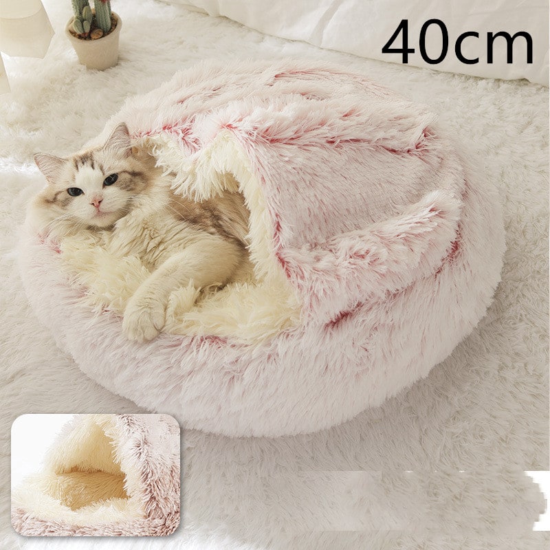 Cavernous Cozy Cat Bed with Plush Enclosure and Supportive Rim
