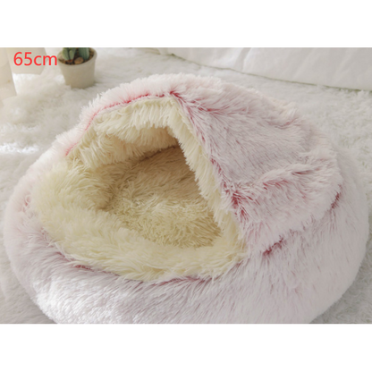 Cavernous Cozy Cat Bed with Plush Enclosure and Supportive Rim