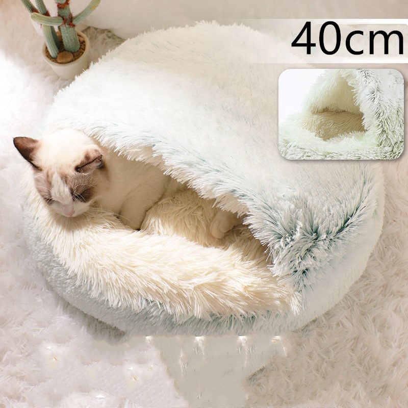 Cavernous Cozy Cat Bed with Plush Enclosure and Supportive Rim