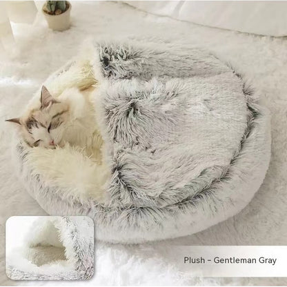 Cavernous Cozy Cat Bed with Plush Enclosure and Supportive Rim