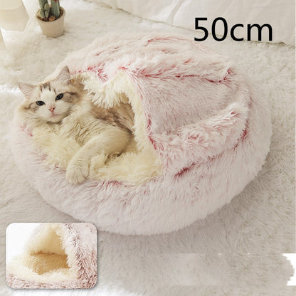 Cavernous Cozy Cat Bed with Plush Enclosure and Supportive Rim