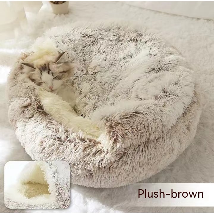 Cavernous Cozy Cat Bed with Plush Enclosure and Supportive Rim