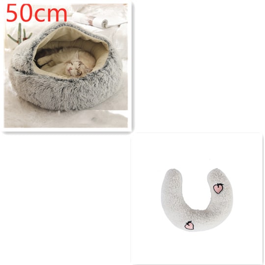 Cavernous Cozy Cat Bed with Plush Enclosure and Supportive Rim