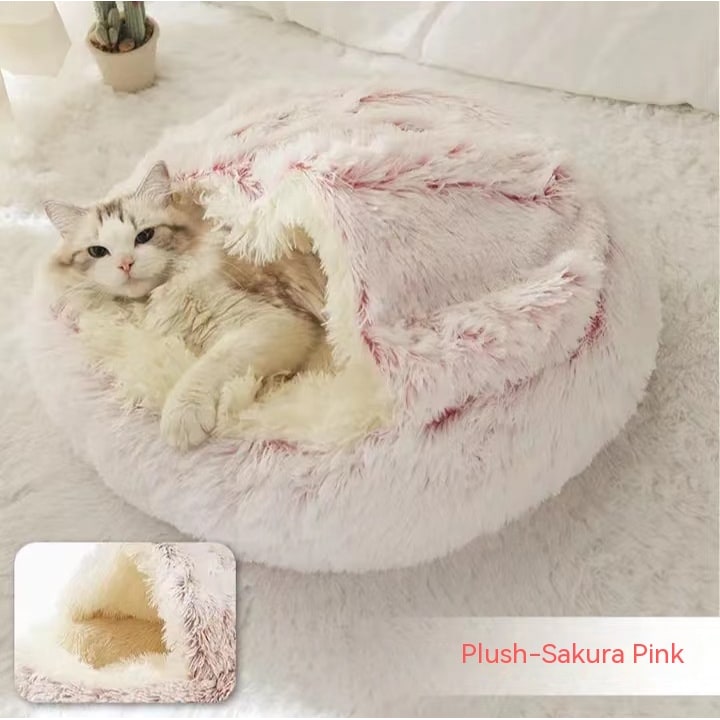 Cavernous Cozy Cat Bed with Plush Enclosure and Supportive Rim