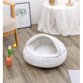 Cavernous Cozy Cat Bed with Plush Enclosure and Supportive Rim