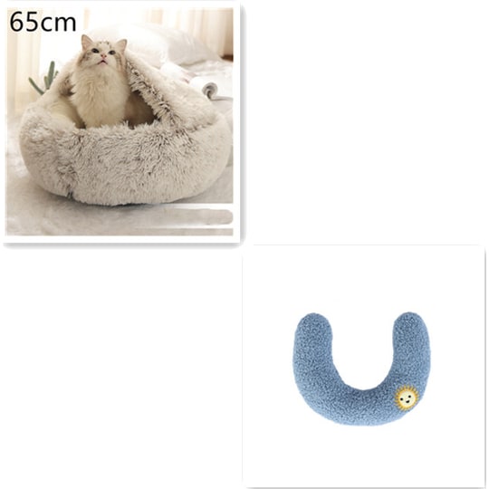 Cavernous Cozy Cat Bed with Plush Enclosure and Supportive Rim