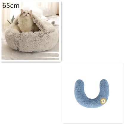 Cavernous Cozy Cat Bed with Plush Enclosure and Supportive Rim