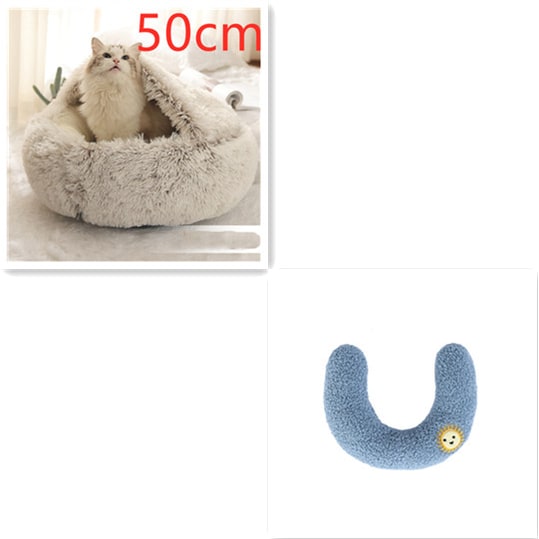 Cavernous Cozy Cat Bed with Plush Enclosure and Supportive Rim