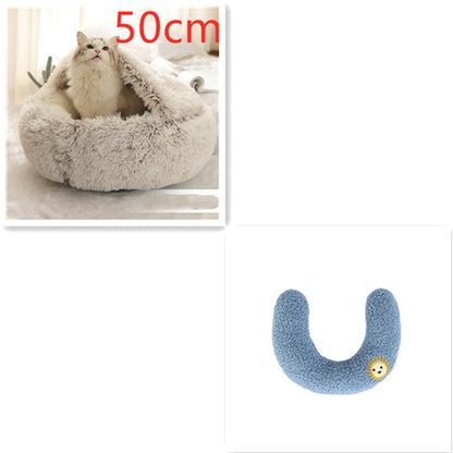 Cavernous Cozy Cat Bed with Plush Enclosure and Supportive Rim