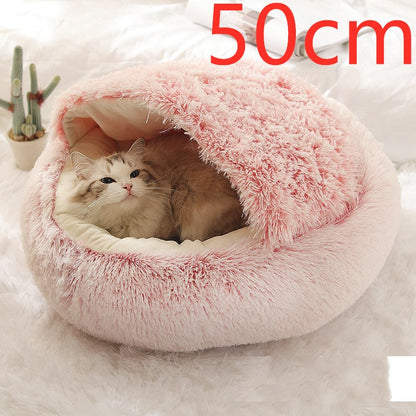 Cavernous Cozy Cat Bed with Plush Enclosure and Supportive Rim