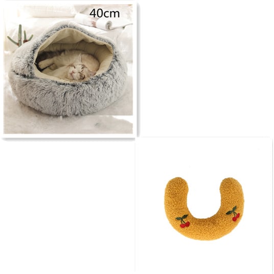 Cavernous Cozy Cat Bed with Plush Enclosure and Supportive Rim