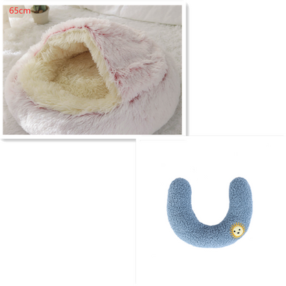 Cavernous Cozy Cat Bed with Plush Enclosure and Supportive Rim
