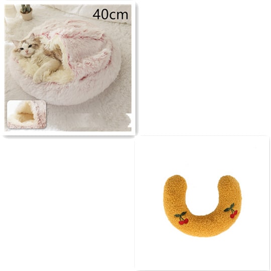 Cavernous Cozy Cat Bed with Plush Enclosure and Supportive Rim