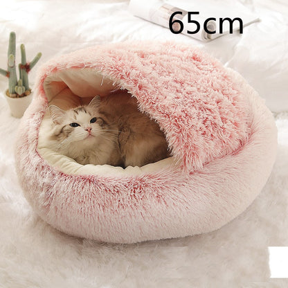 Cavernous Cozy Cat Bed with Plush Enclosure and Supportive Rim