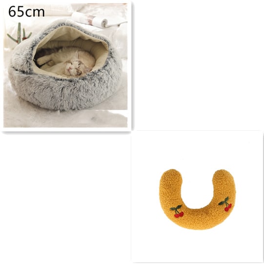 Cavernous Cozy Cat Bed with Plush Enclosure and Supportive Rim