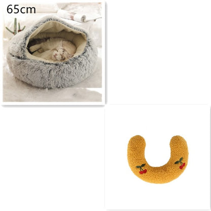 Cavernous Cozy Cat Bed with Plush Enclosure and Supportive Rim