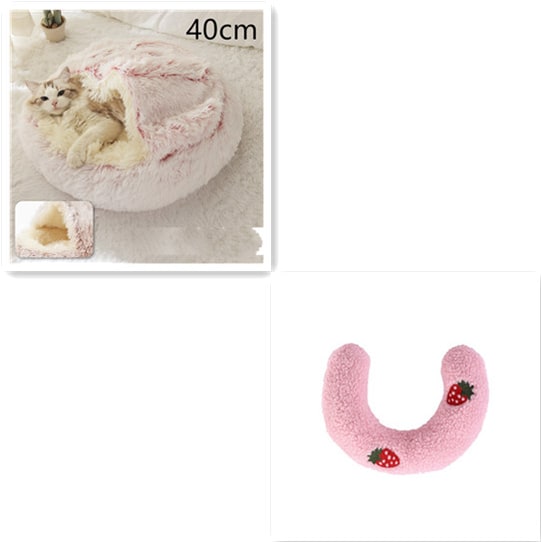 Cavernous Cozy Cat Bed with Plush Enclosure and Supportive Rim