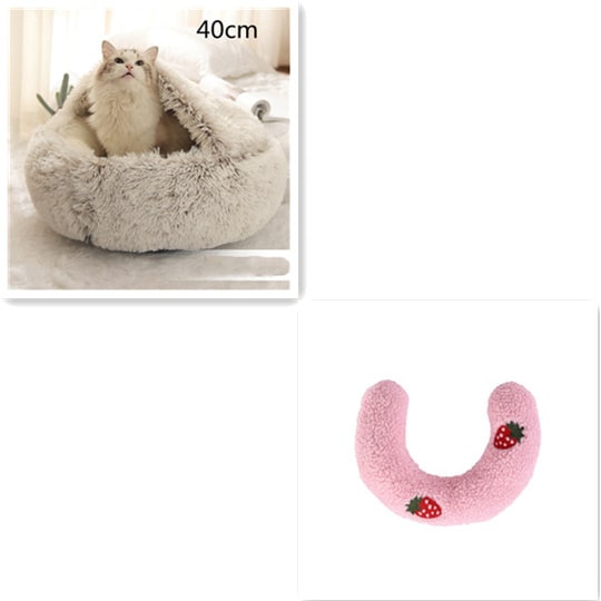 Cavernous Cozy Cat Bed with Plush Enclosure and Supportive Rim