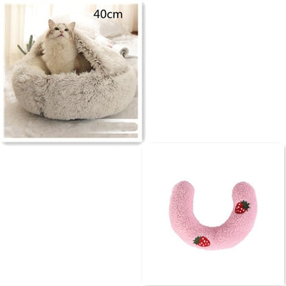 Cavernous Cozy Cat Bed with Plush Enclosure and Supportive Rim