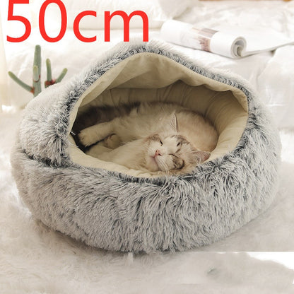 Cavernous Cozy Cat Bed with Plush Enclosure and Supportive Rim