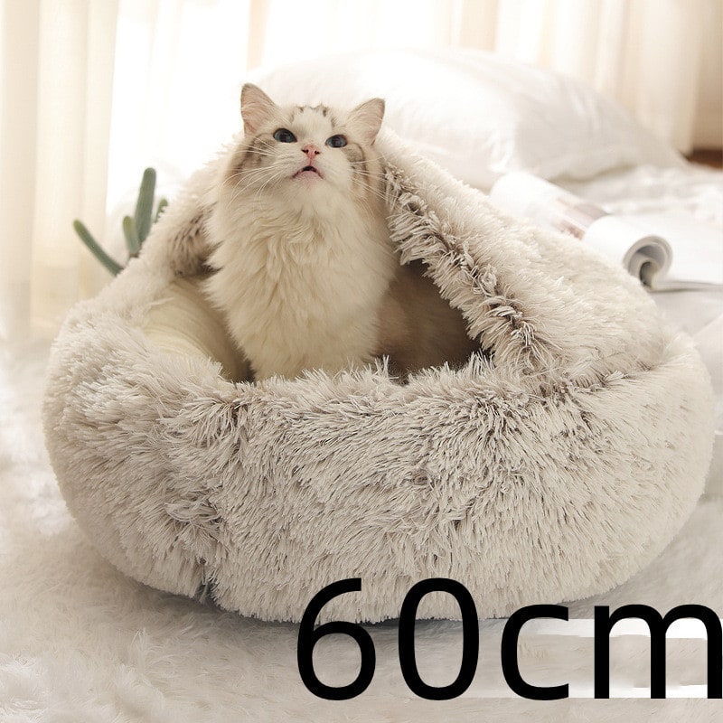 Cavernous Cozy Cat Bed with Plush Enclosure and Supportive Rim