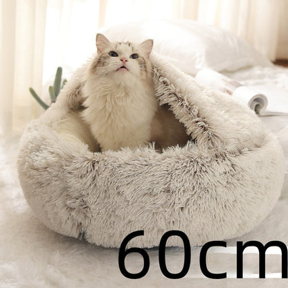 Cavernous Cozy Cat Bed with Plush Enclosure and Supportive Rim