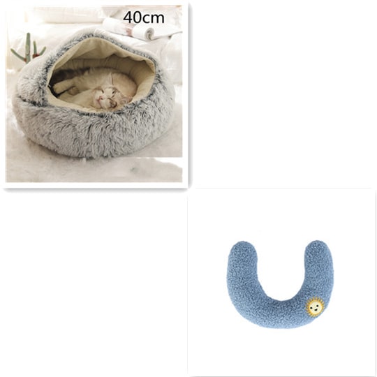 Cavernous Cozy Cat Bed with Plush Enclosure and Supportive Rim