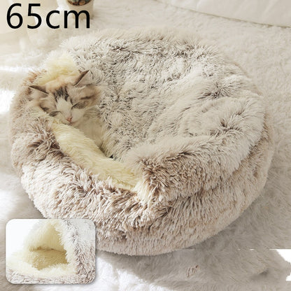 Cavernous Cozy Cat Bed with Plush Enclosure and Supportive Rim