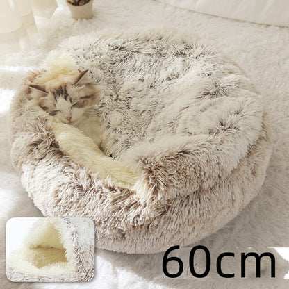 Cavernous Cozy Cat Bed with Plush Enclosure and Supportive Rim