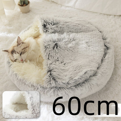 Cavernous Cozy Cat Bed with Plush Enclosure and Supportive Rim