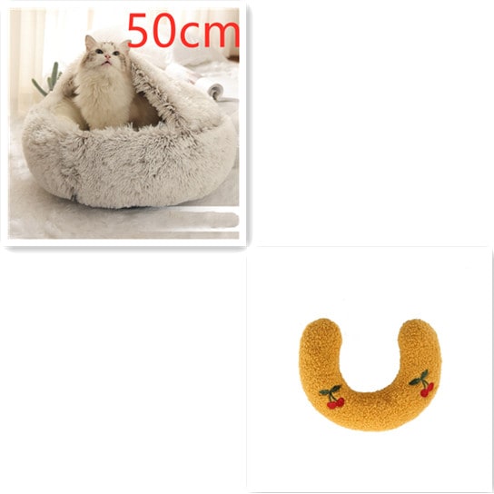 Cavernous Cozy Cat Bed with Plush Enclosure and Supportive Rim