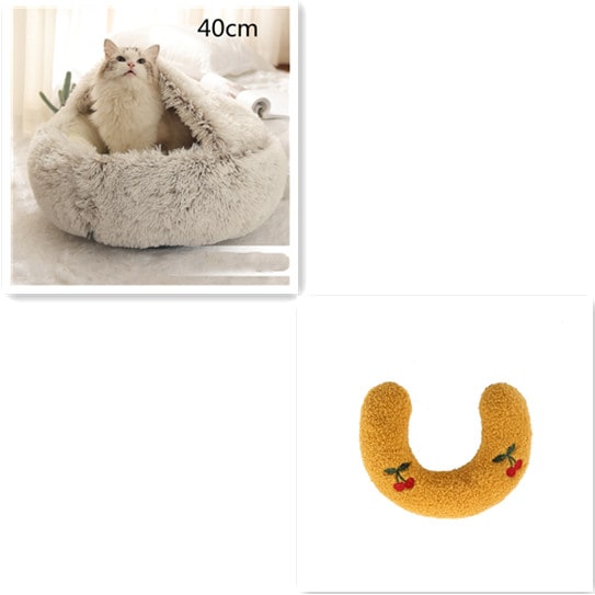 Cavernous Cozy Cat Bed with Plush Enclosure and Supportive Rim