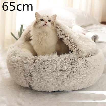 Cavernous Cozy Cat Bed with Plush Enclosure and Supportive Rim