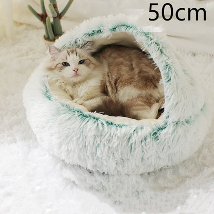 Cavernous Cozy Cat Bed with Plush Enclosure and Supportive Rim