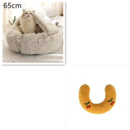 Cavernous Cozy Cat Bed with Plush Enclosure and Supportive Rim