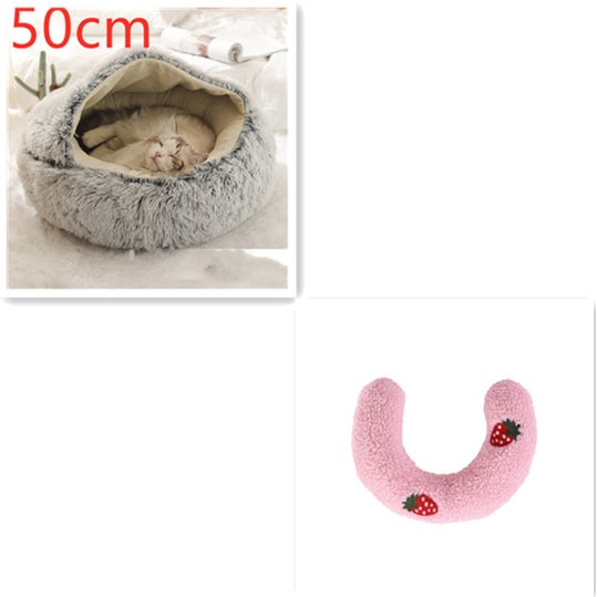 Cavernous Cozy Cat Bed with Plush Enclosure and Supportive Rim