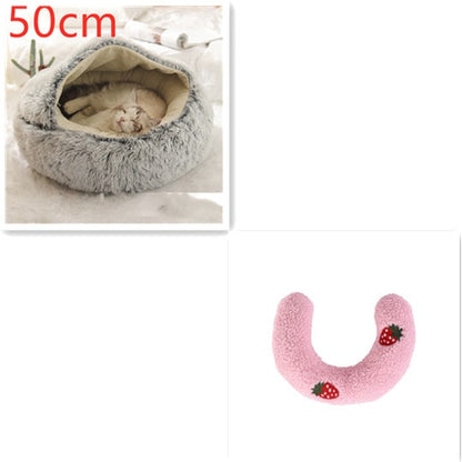 Cavernous Cozy Cat Bed with Plush Enclosure and Supportive Rim