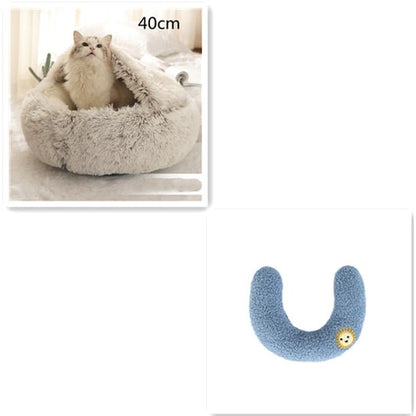Cavernous Cozy Cat Bed with Plush Enclosure and Supportive Rim