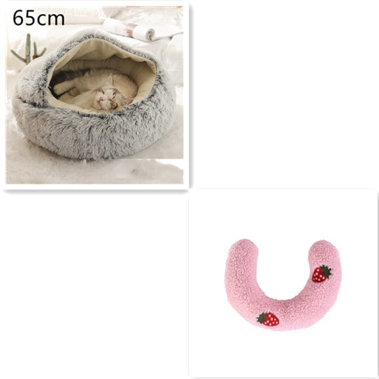 Cavernous Cozy Cat Bed with Plush Enclosure and Supportive Rim
